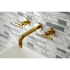 Kingston Brass KS8122ML Milano 2-Handle 8" Wall Mount Bathroom Faucet, Polished Brass KS8122ML